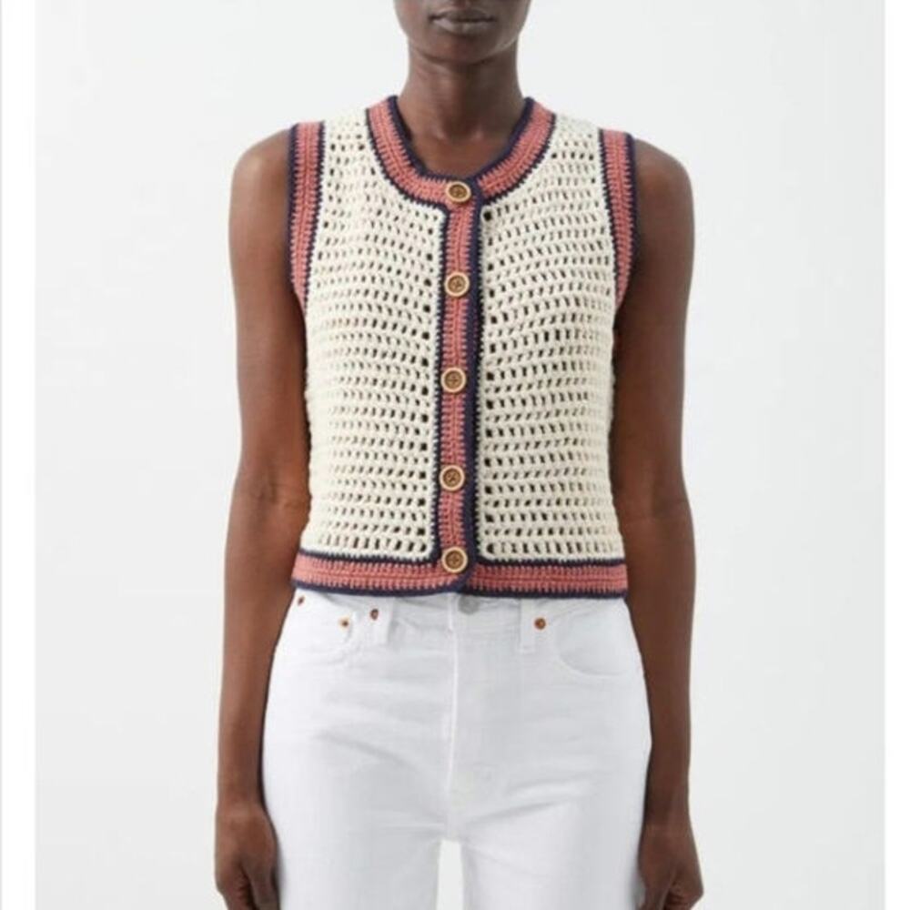 RE/DONE Women's 90s Knit Vest Cardigan Size: L
